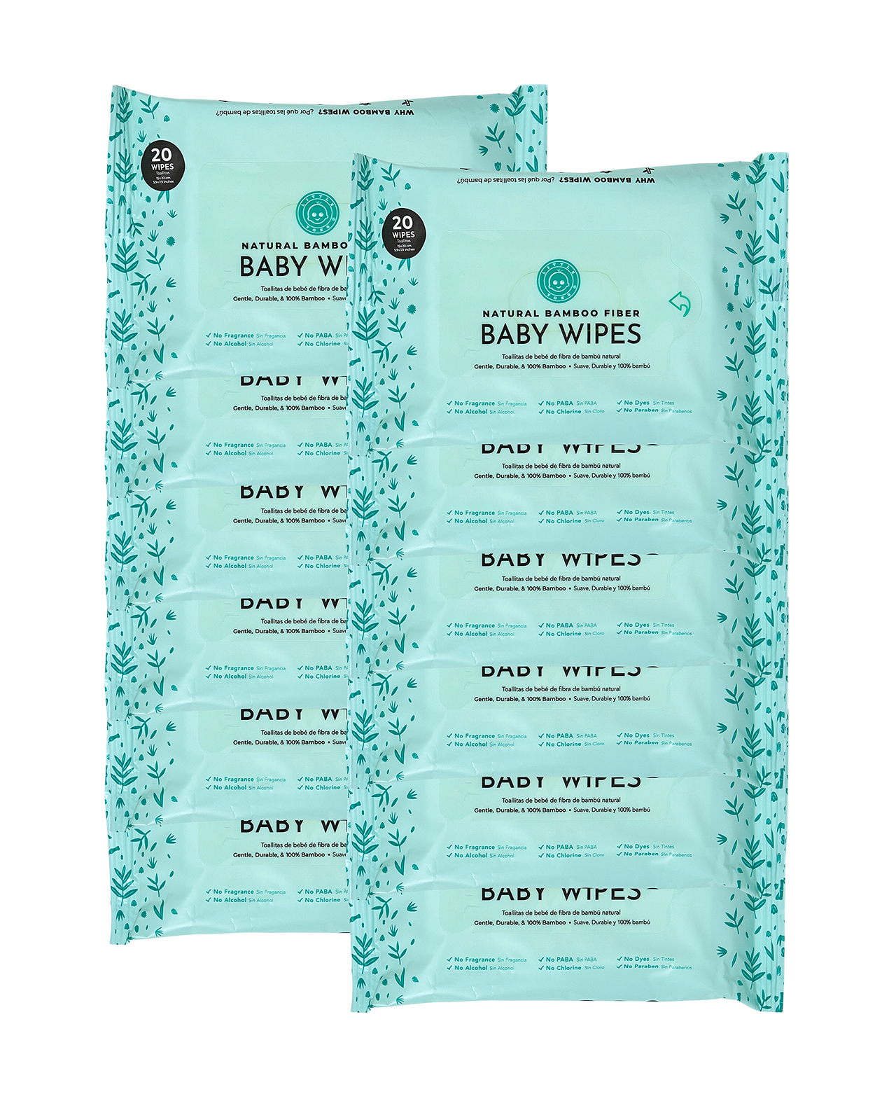 Little Toes Natural Bamboo Fiber Baby Wipes- 12 Packs of 20 Wipes (240 Wipes)