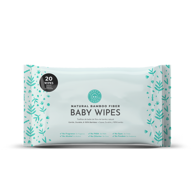 Little Toes Natural Bamboo Fiber Baby Wipes- 20 Wipes
