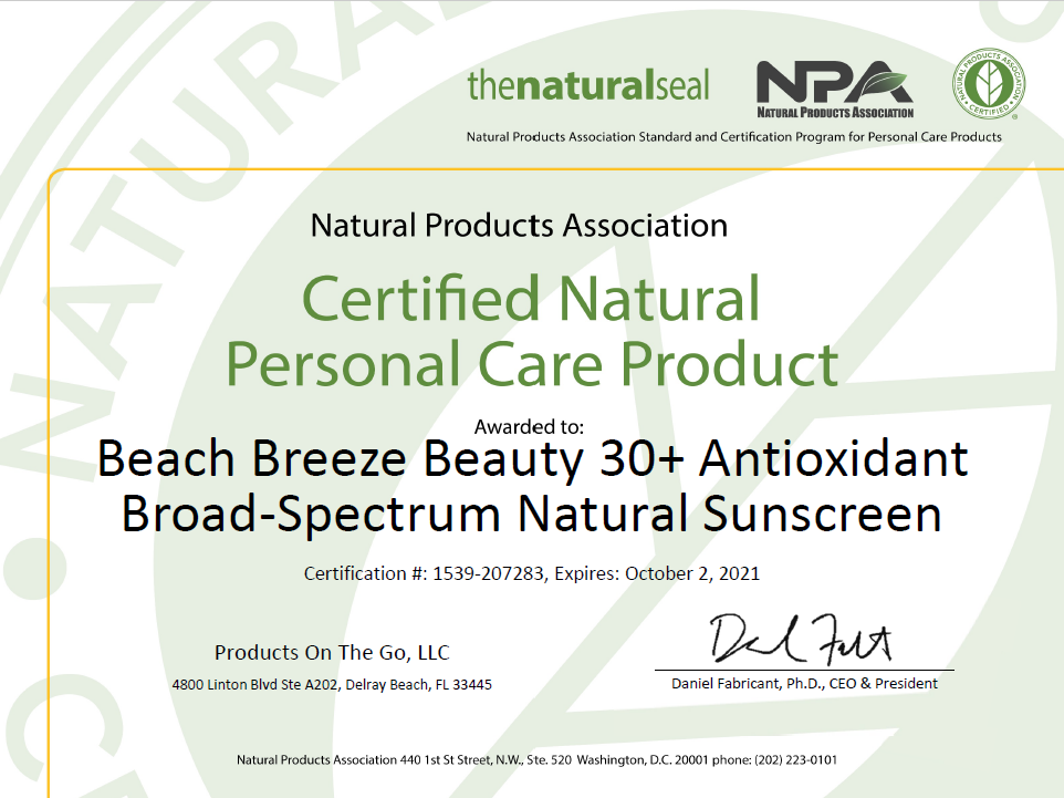 Beach Breeze 30+ Antioxidant Broad-Spectrum Natural Sunscreen