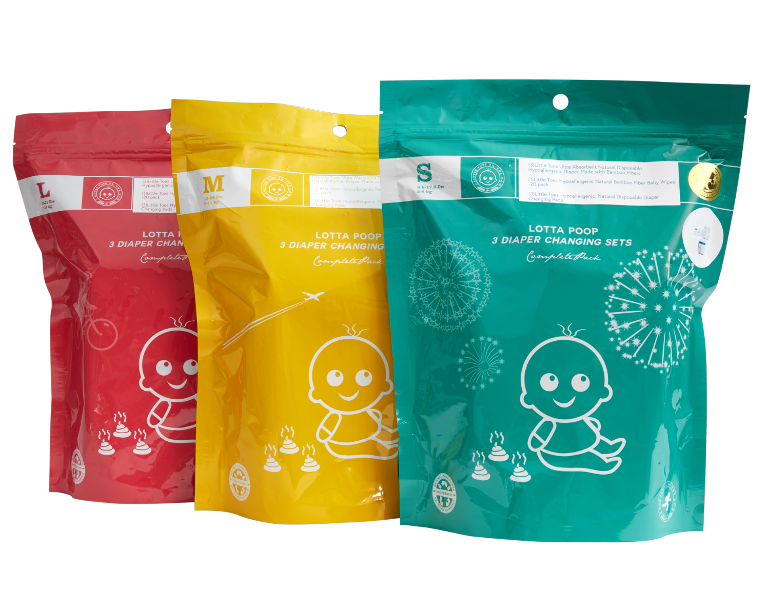 Lotta Poop Three Time Complete Diaper Change Set